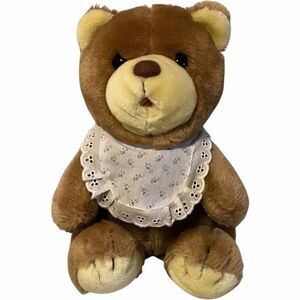 Vintage Dakin & Co Teddy Bear Plush Sitting Brown Stuffed Animal Collectible